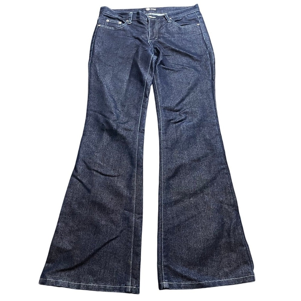 Y2K Rue 21 Bootcut Flare Wide Leg Angel Embroidered Jeans Dark Wash Fits US 32